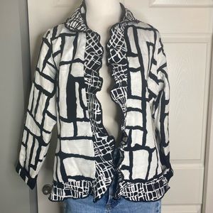 Women’s Trimdin Reversible Black White Jacket Blazer Medium